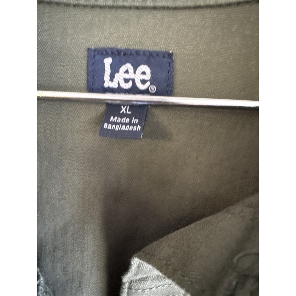 Lee brand Modern- Western Pearl Snap long-sleeve olive green shirt dress SzXL - Picture 4 of 7